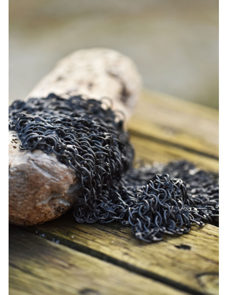 Riveted chain mail piece, natural...