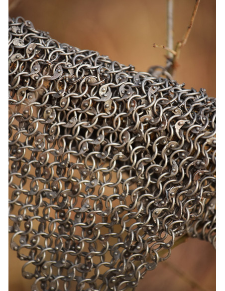 Riveted chain mail piece, natural...