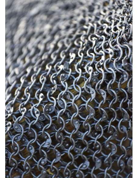 Riveted chain mail piece, natural...