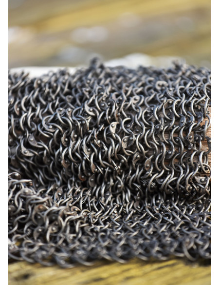 Riveted chain mail piece, natural...