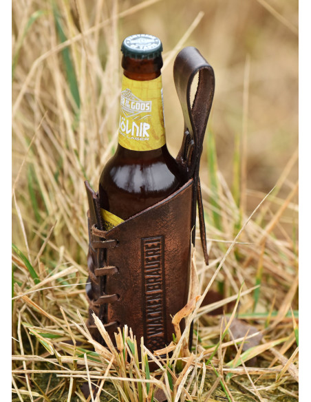 0.33 l beer bottle holder. in brown