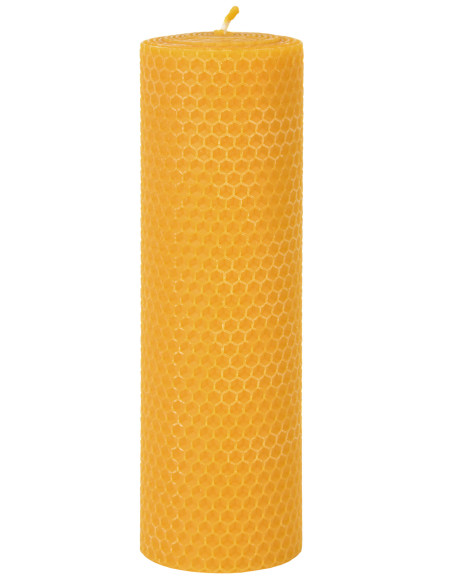 Beeswax pillar candle, 14 hours....