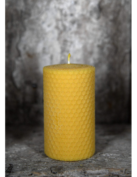 Beeswax pillar candle, 17 hours....