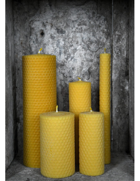Beeswax pillar candle, 17 hours....