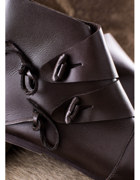 Jorvik medieval ankle boots, dark brown