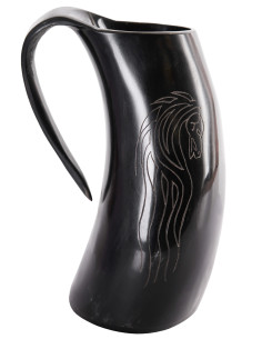 Viking beer mug horses in horn (650-800 ml.)