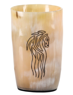 Viking horse glass in buffalo horn (150-250 ml.)