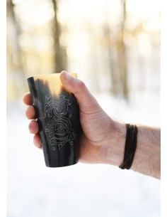 Viking wolf Fenrir glass in buffalo horn (150-250 ml.) 2