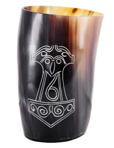 Viking Thor's Mjölnir glass in buffalo horn (150-250 ml.)