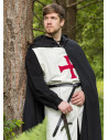 Knights Templar tabard with pâté cross, natural-red