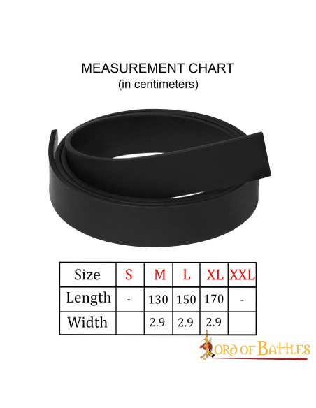 Medieval black leather belt without...