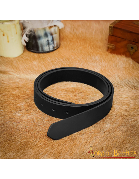 Medieval black leather belt without...