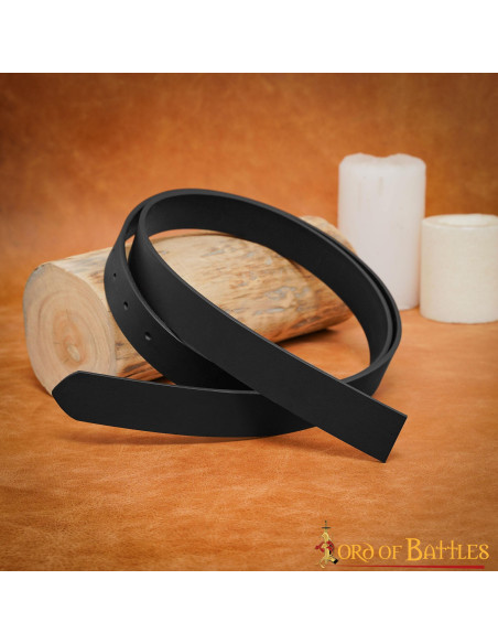 Medieval black leather belt without...