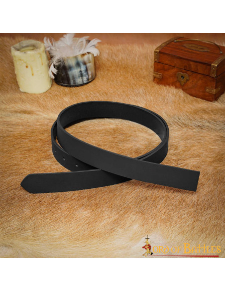 Medieval black leather belt without...