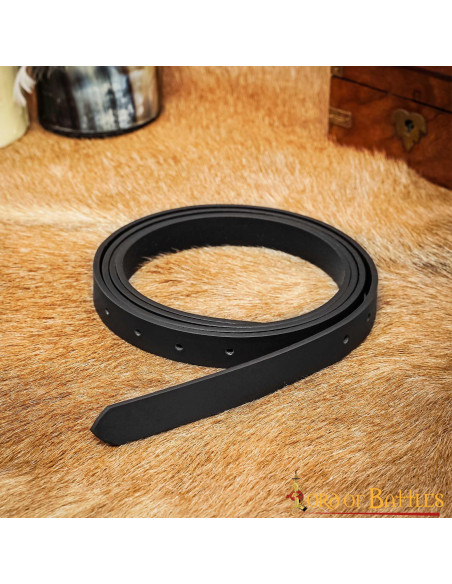Medieval black leather belt without...