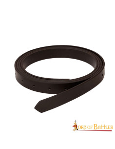 Medieval brown leather belt without buckle, (1.9 cm.)