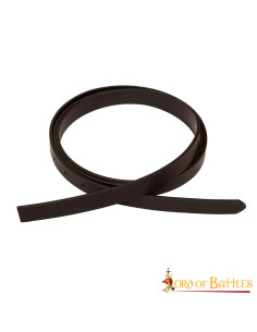 Medieval brown leather belt without buckle, (1.9 cm.) 2
