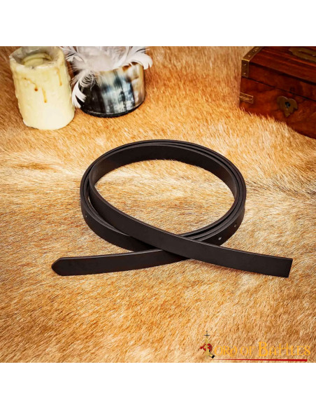Medieval brown leather belt without... Medieval brown leather belt without...