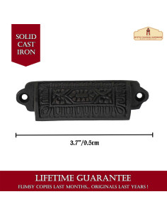 Set of 4 medieval drawer handles (9.3x2.2 cm.) 2