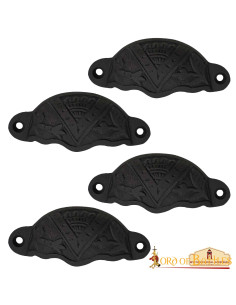 Set of 4 medieval drawer handles (8.4x3.5 cm.)