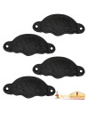 Set of 4 medieval drawer handles (8.4x3.5 cm.)