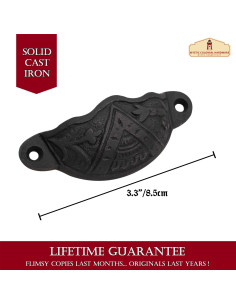 Set of 4 medieval drawer handles (8.4x3.5 cm.) 2