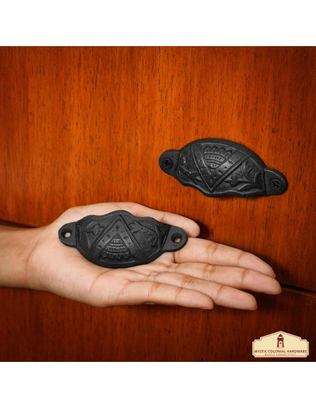 Set of 4 medieval drawer handles...