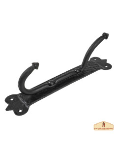 Rustic wrought iron wall coat rack, 1 hook (21.5x3.8 cm.)