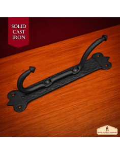 Rustic wrought iron wall coat rack, 1 hook (21.5x3.8 cm.) 2