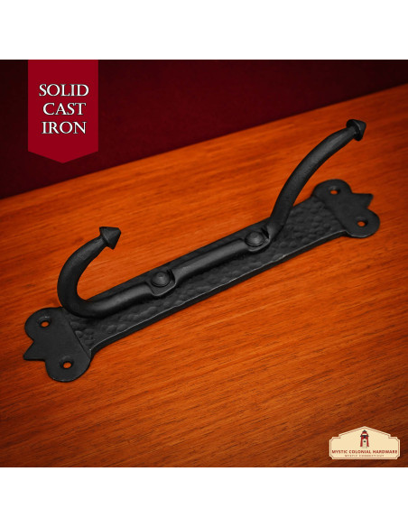 Rustic wrought iron wall coat rack, 1...