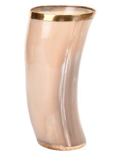 Medieval horn glass with brass rim (200-300 ml.)