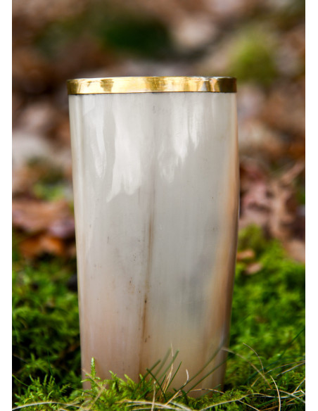 Medieval horn glass with brass rim... Medieval horn glass with brass rim...