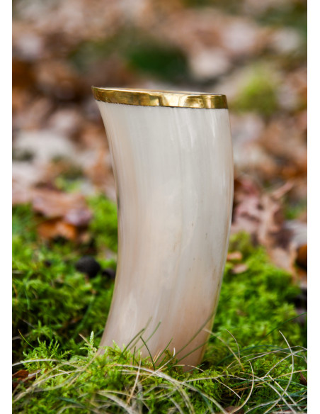 Medieval horn glass with brass rim... Medieval horn glass with brass rim...