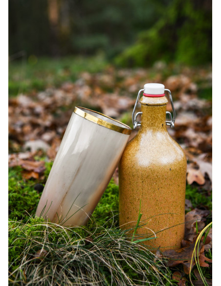 Medieval horn glass with brass rim... Medieval horn glass with brass rim...