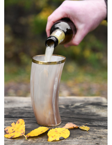 Medieval horn glass with brass rim... Medieval horn glass with brass rim...