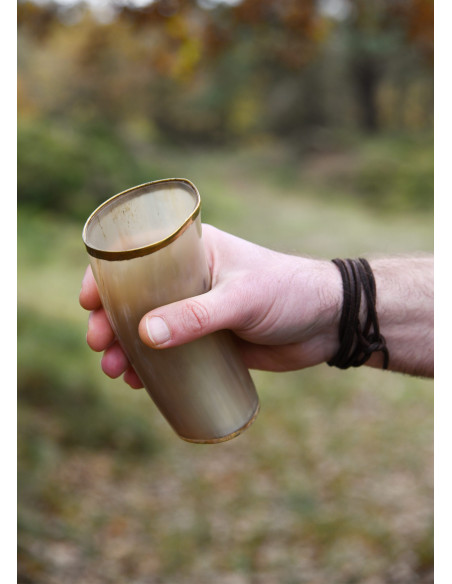 Medieval horn glass with brass rim... Medieval horn glass with brass rim...