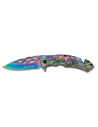 Rainbow skull-snake safety knife