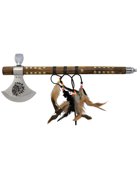 Decorative Indian ax with feathers