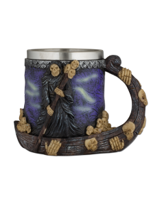 Medieval ornamental mug of Death