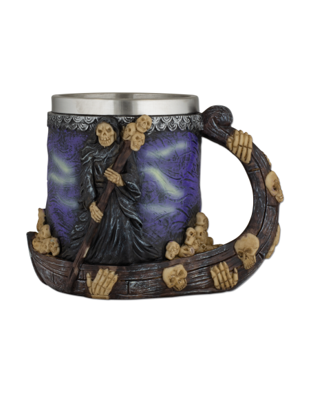 Medieval ornamental mug of Death