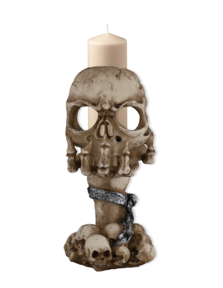 Resin Skull Candle Holder (16 cm.)
