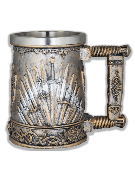 Medieval swords mug in resin (13.5 cm.)