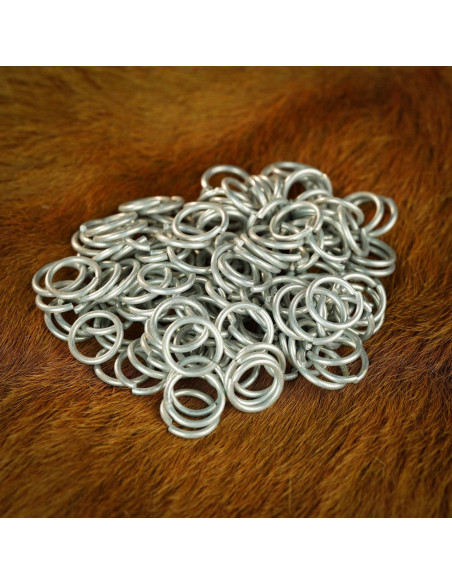 Polished zinc steel chain mail ring...