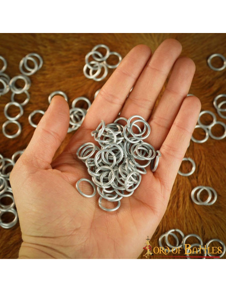 Polished zinc steel chain mail ring...