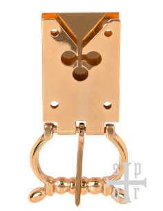 Brass clover buckle for medieval belt