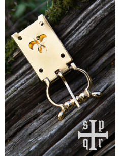 Brass clover buckle for medieval belt 2