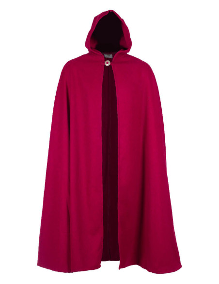 Medieval burgundy wool cape Gora model
