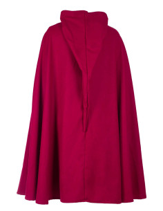 Medieval burgundy wool cape Gora model 2