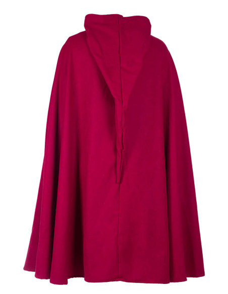 Medieval burgundy wool cape Gora model
