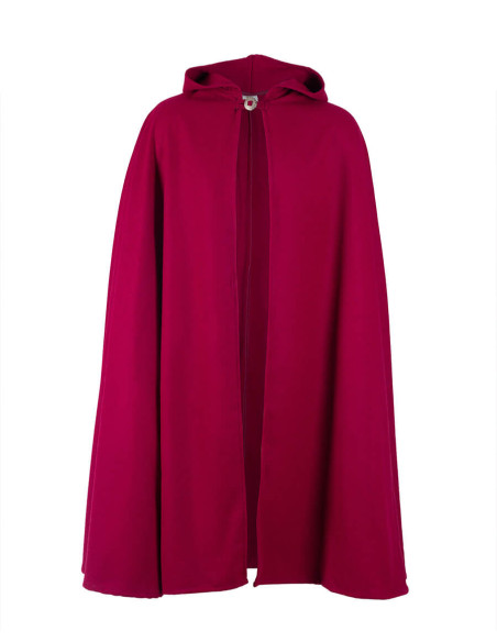 Medieval burgundy wool cape Gora model